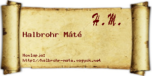 Halbrohr Máté névjegykártya